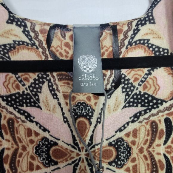 Vince Camuto Tasseled Casual Kimono Beach Swim Cover Up Women One Sz Boho Print - Picture 3 of 11